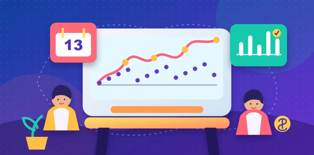 Empreendedora perante uma previsão de tesouraria com 13 semanas, gráfico de evolução e indicadores financeiros.